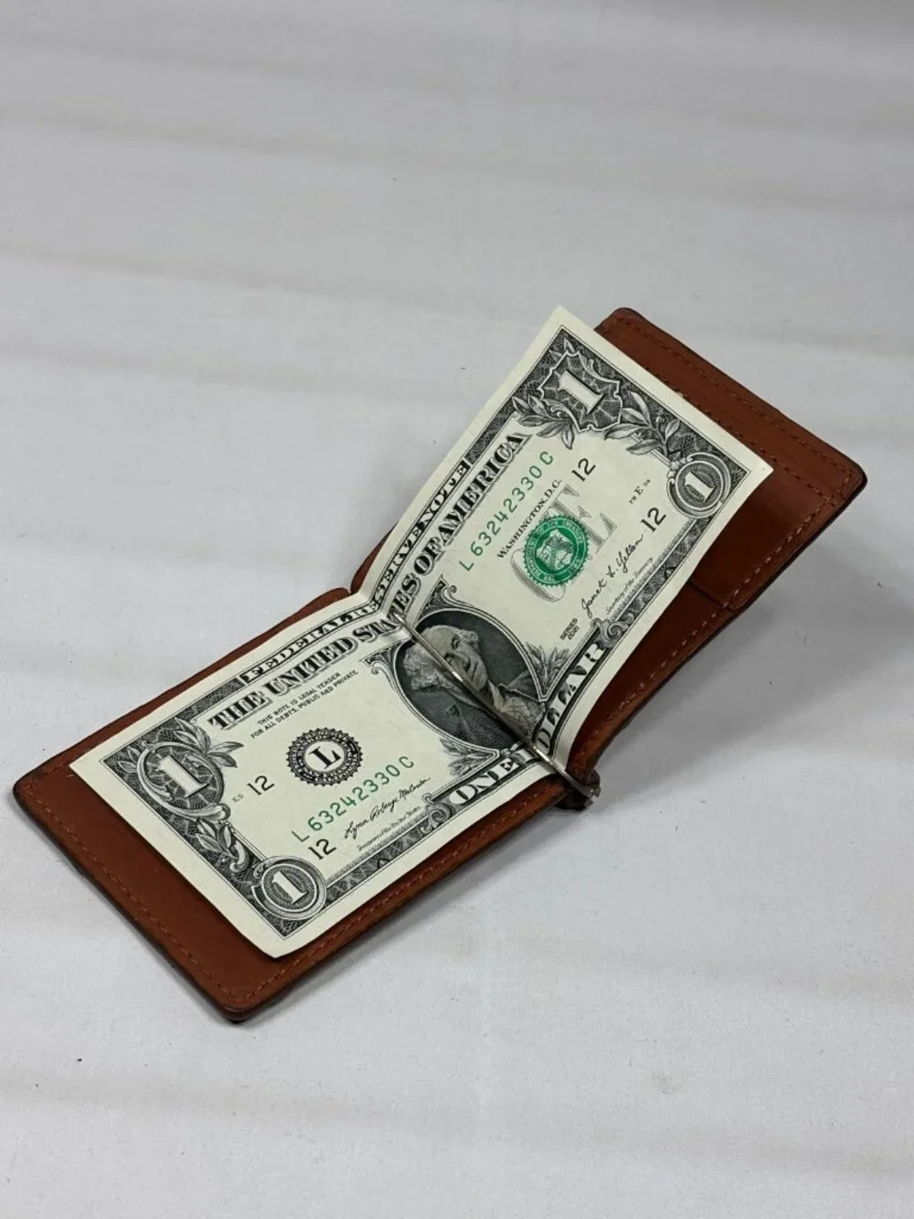 VTG U.S. Marine Corps USMC Hawaii Leather Money Clip Wallet Enameled EGA Emblem